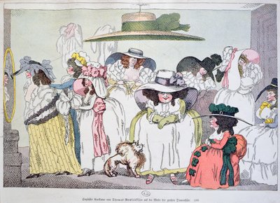 Caricature of the Fashion for Large Hats, 1786 by Thomas Rowlandson